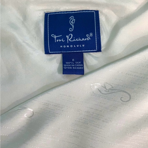 Tory Richard Honolulu Sleeveless Bias-cut Silk Midi Dress Size 8 in Pearl White - Picture 8 of 9